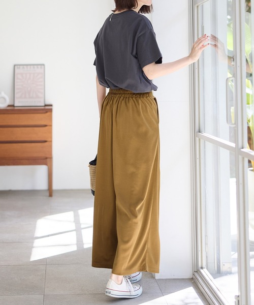 Viola e パンツ 楽ちんきれい美脚ワイドパンツ レディース