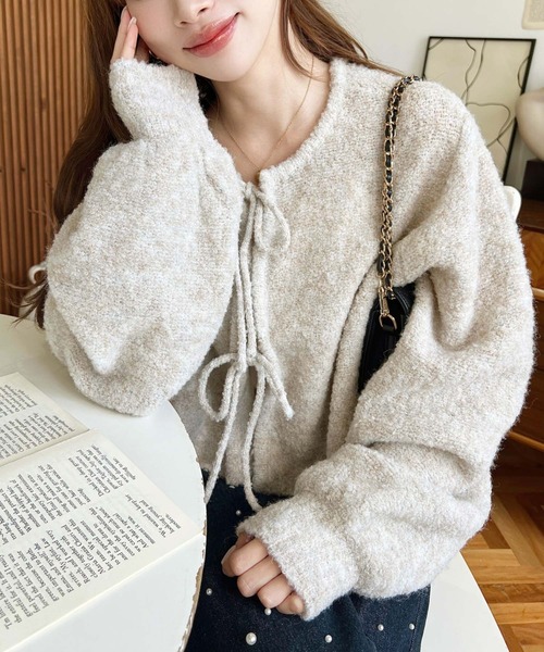 moment+ カーディガン 「累計販売枚数2万枚突破！」前後2WAYブークレ