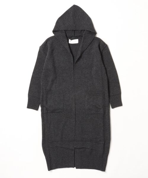 カーディガン set ウールカシミヤフードカーディガン レディース