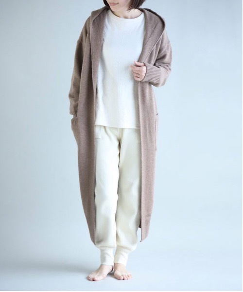 nofl（ノフル） カーディガン set ウールカシミヤフードカーディガン 