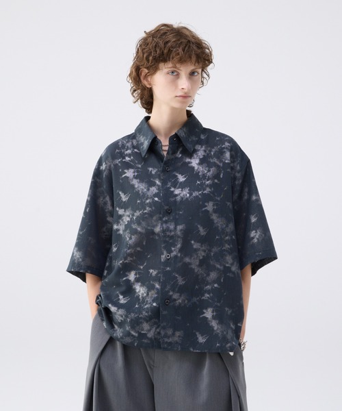 soerte ルーズハーフスリーブオープンカラーシャツ　ネイビー2 LOOSE H / S OPEN COLLAR SHIRT (ASSORT)/ルーズハーフスリーブ