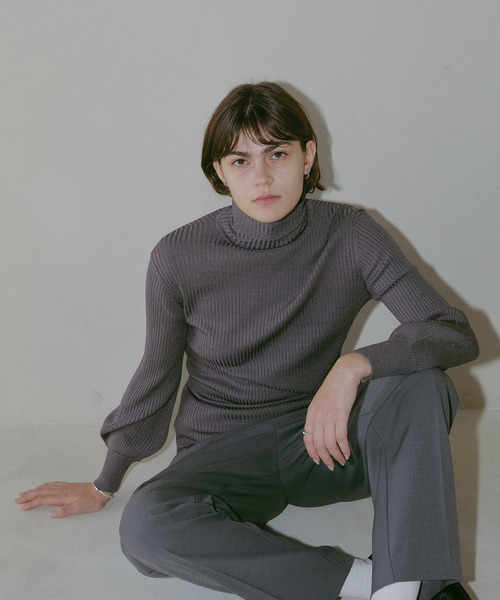 MANOF（マノフ） ニット セーター TURTLE NECK WIDE SLEEVE RIB KNIT