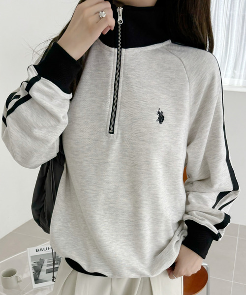 トレーナー スウェット 「 cunii 」サイドライン ポロ スウェット レディース U.S. POLO ASSN. トレーナー スウェット Ada./U.S. ASSN