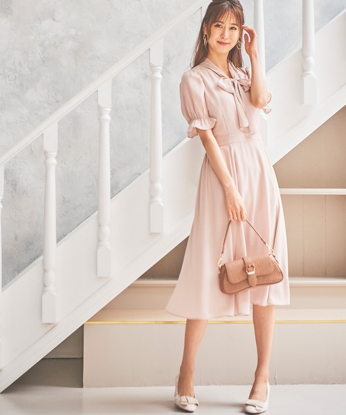 LAISSE PASSE 「LAISSE PASSE」 半袖ワンピース SMALL ピンクベージュ 