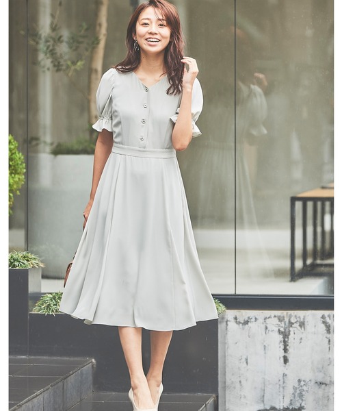 LAISSE PASSE 「LAISSE PASSE」 半袖ワンピース SMALL ピンクベージュ 
