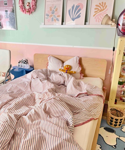 casselini ストライプ布団カバー&枕カバーセット Casselini ベッド 寝具 HOME(キャセリーニ ホーム)ストライプ枕