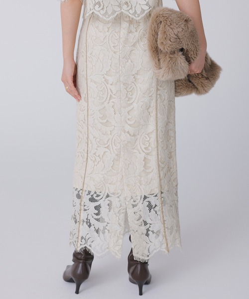 anuans スカート エデンフラワーレースタイトスカート