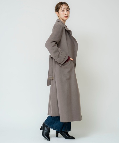 Noela コート アウター スタンドカラーウールコート レディース