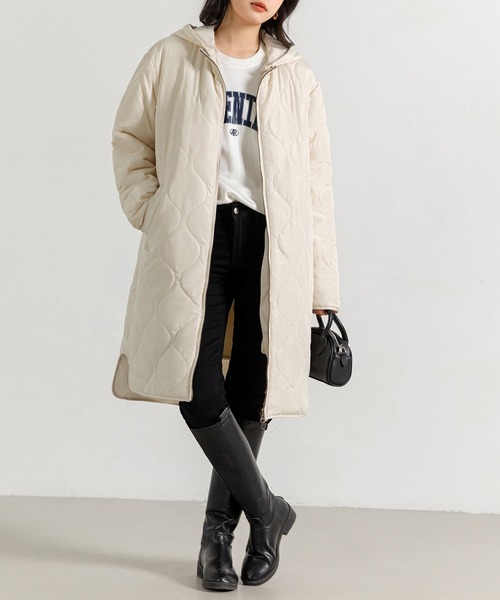DAY CLOSET ノーカラーコート コート レディース 3WAYノームコア