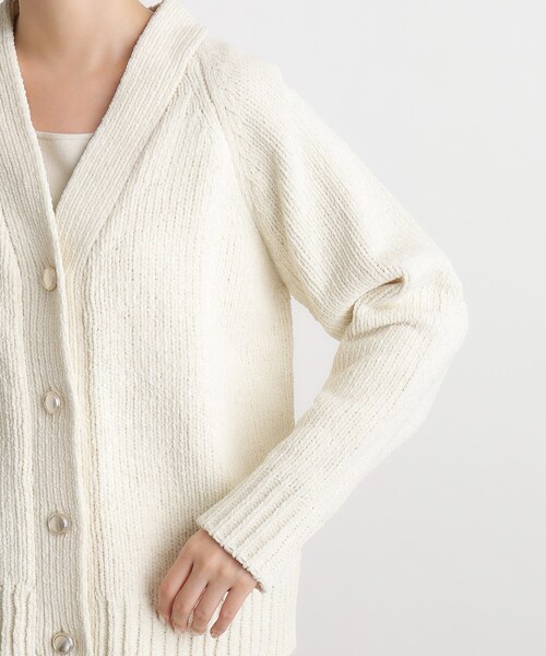 grove（グローブ） カーディガン ラメモールVネックカーディガン