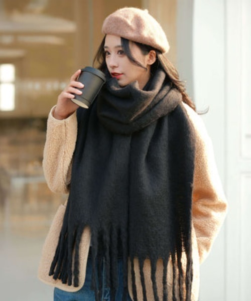 L LABEL（エルラベル） マフラー ストール プレーンボリュームマフラー