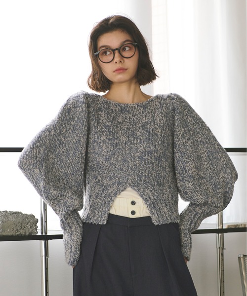 ニット セーター mix color puff knit/ミックスカラーパフニット レディース