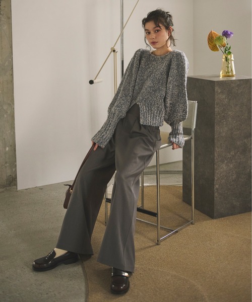 loin nuit ニット セーター mix color puff knit/ミックスカラーパフ