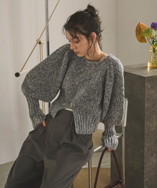 loin nuit ニット セーター mix color puff knit/ミックスカラーパフ