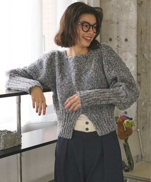 loin nuit ニット セーター mix color puff knit/ミックスカラーパフ