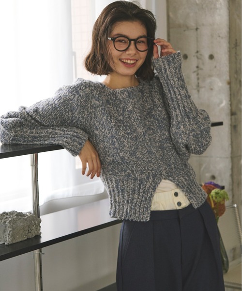 loin nuit ニット セーター mix color puff knit/ミックスカラーパフ