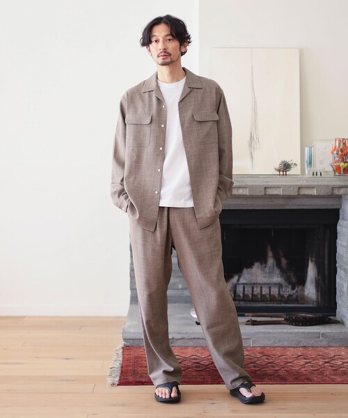 B：MING by BEAMS パンツ 「セットアップ対応」リネンライク