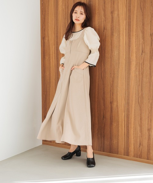 mysty woman ジャンパースカート フロントZIPジャンスカ 320253