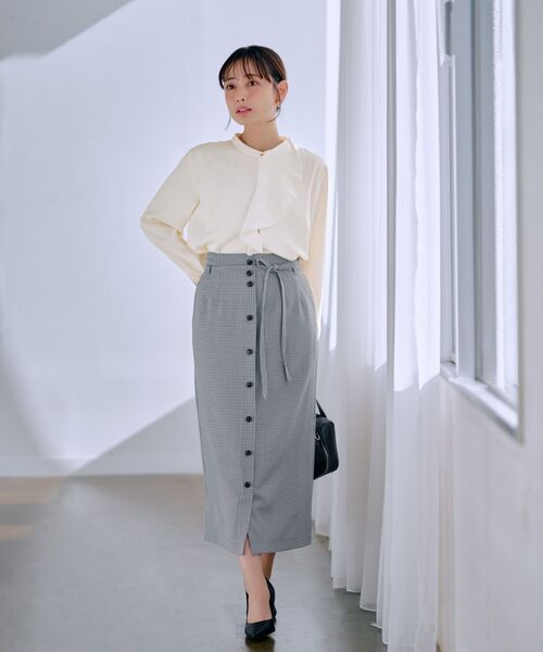 ブラウス シャツ ラインラッフルブラウス 「低身長・小柄女性」 レディース ブラウス シャツ ラインラッフルブラウス 「低身長・小柄女性