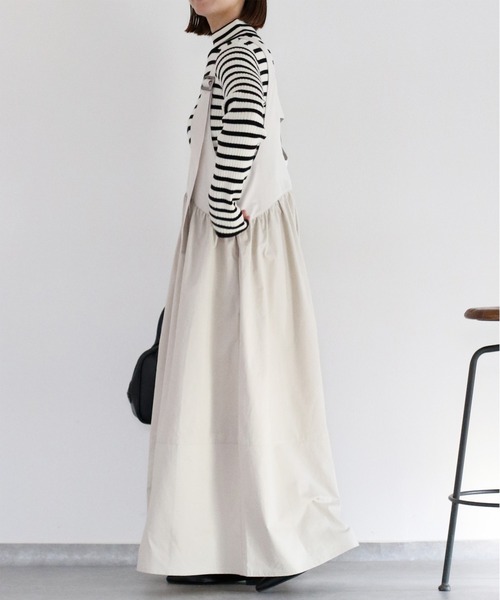 cepo（セポ） ジャンパースカート ウエストギャザー切り替えジャンスカ