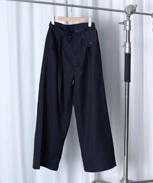 MUHET（ミュエータ） ワイドパンツ スラックス パンツ belted wide
