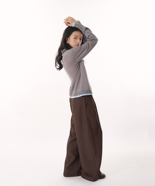 MUHET（ミュエータ） スラックス パンツ belted wide slacks pants
