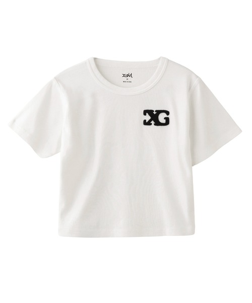 tシャツ CHENILLE EMBROIDERED LOGO MARK BABY TEE レディース