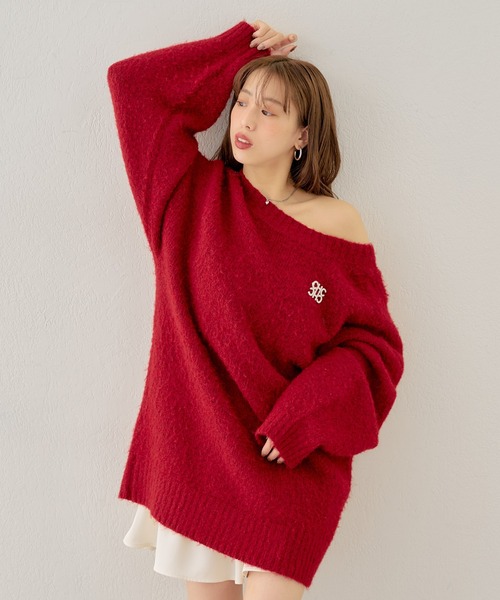 Chico（チコ） Vネックニット FREE レッド レディース : ZOZOTOWN