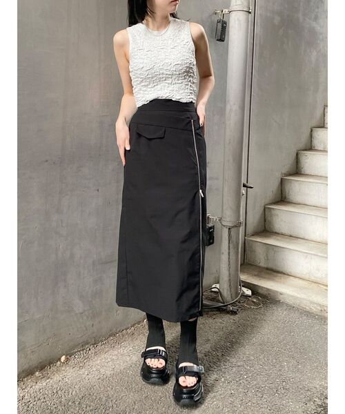 MURUA（ムルーア） ロング スカート ダブルウエストZIPスカート
