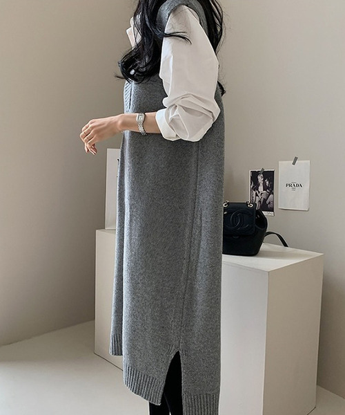 「Bifrost」 「Girly Doll」ニットワンピース F モカ レディース_画像3