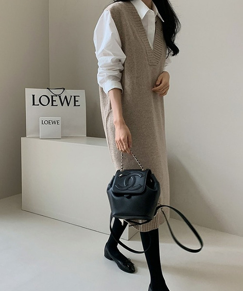 「Bifrost」 「Girly Doll」ニットワンピース F モカ レディース_画像6