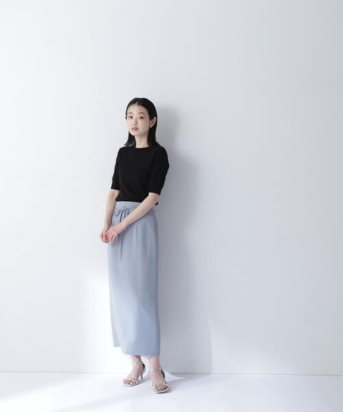 ニット セーター シアー切替リブニット レディース NATURAL BEAUTY BASIC ニット セーター シアー切替リブニット