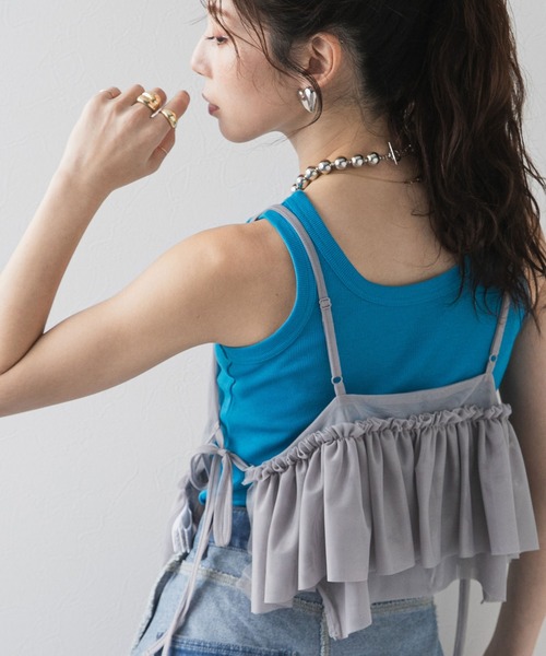 ▲超カワイイ▲ 新品未使用 レディース フローラル タンクトップ フリーサイズ GENTIL ジャンティー タンクトップ トップス 後裾ラウンドタンク