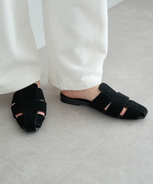 【新品】PUAL CE CIN （ピュアルセシン）グルカサンダルミュールブラック グルカミュールサンダル（サンダル）｜PUAL CE CIN