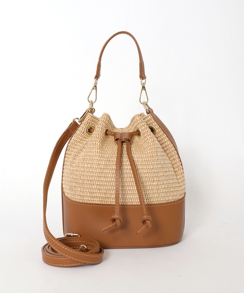 andrea cardone ショルダーバッグ バッグ ラフィア2wayハンドルバッグ 