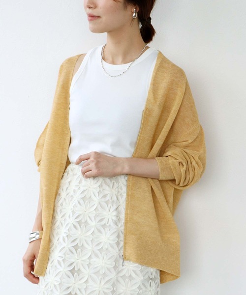 Jines カーディガン 麻混ホールガーメントカーディガン