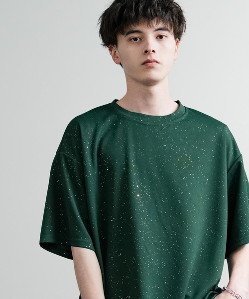 Rocky Monroe tシャツ オーバーサイズ銀箔スプラッシュルーズ