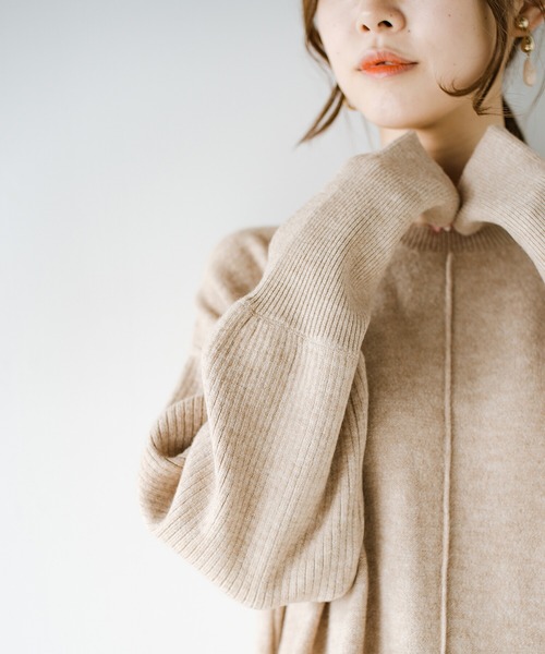 「haco!」 ニットワンピース MEDIUM ベージュ レディース_画像3