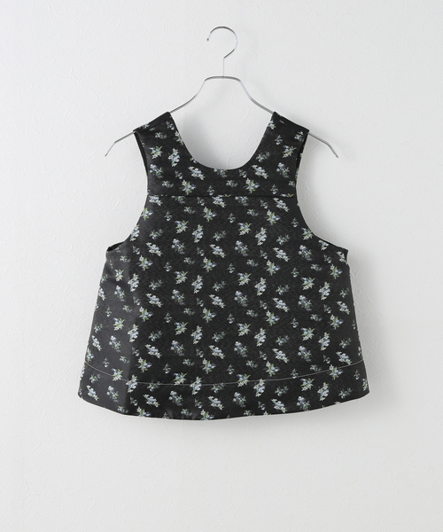 ブラウス シャツ GANNI / ガニー Floral Jacquard Sleeveless Open Ne レディース
