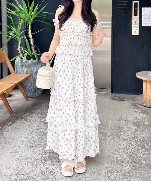 トップス N. INGNI ブラウス シャツ 花柄2Wayフリルノースリブラウス