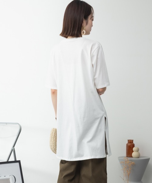 RCD tシャツ 半袖 コットン5分袖チュニックTシャツ レディース