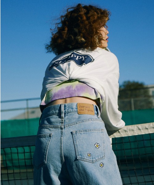 [WHO'S WHO gallery] повреждение обработка Denim брюки MEDIUM sax голубой женский 