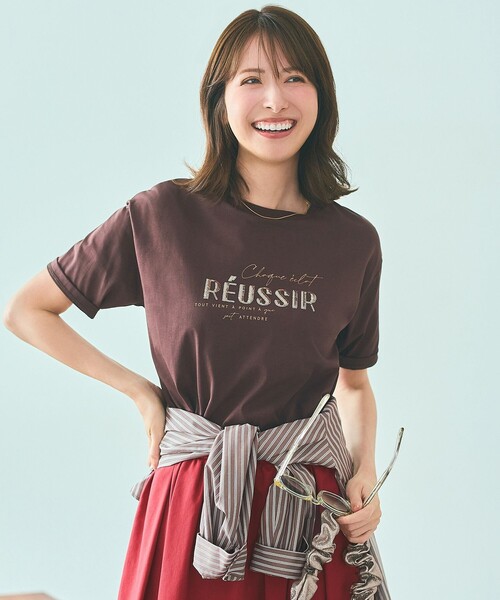 ANY SIS（エニィスィス） tシャツ 半袖 「洗える」ロゴ刺繍 Tシャツ
