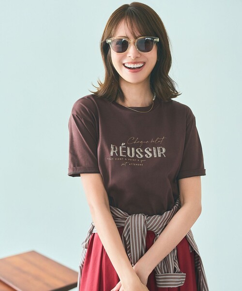 ANY SIS（エニィスィス） tシャツ 半袖 「洗える」ロゴ刺繍 Tシャツ