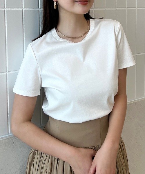 「anuans」 半袖Tシャツ SMALL ベージュ レディース