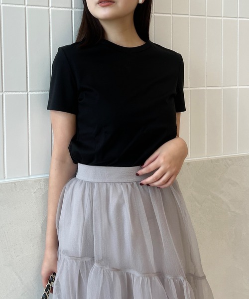 「anuans」 半袖Tシャツ SMALL ベージュ レディース
