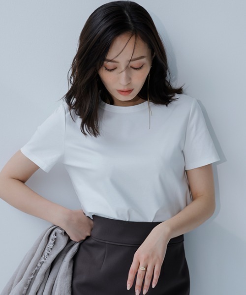 「anuans」 半袖Tシャツ SMALL ベージュ レディース