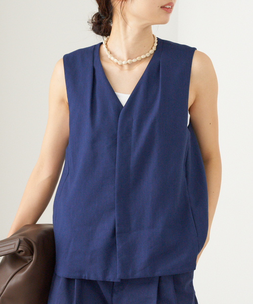 IENA コート アウター リネンミックスジレ レディース