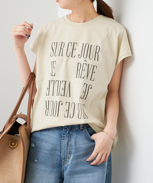 Spick and Span スピックアンドスパン ロゴフレンチTシャツ Spick＆Span tシャツ ロゴフレンチTシャツ2 レディース