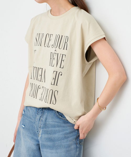 Spick＆Span tシャツ 「追加」ロゴフレンチ Tシャツ1 レディース